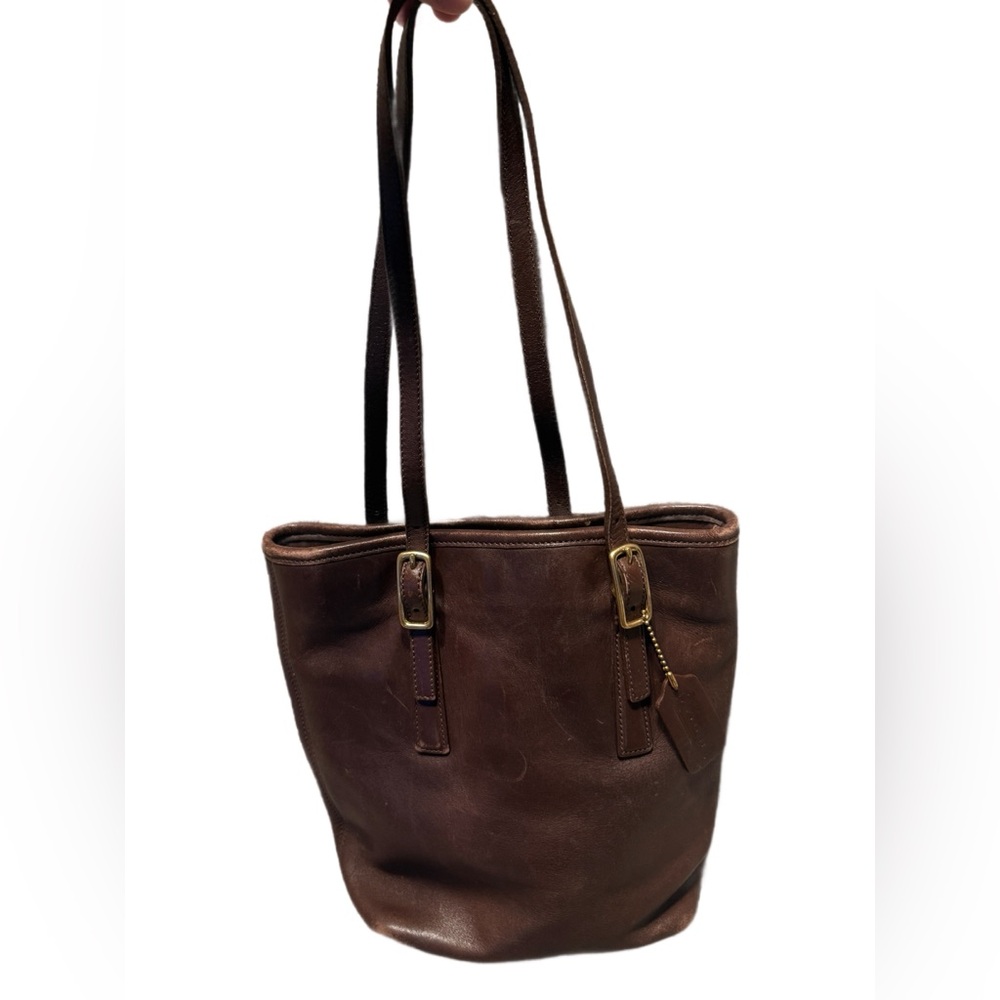 Coach Dark Brown Leather Tote Y2K legacy 9803